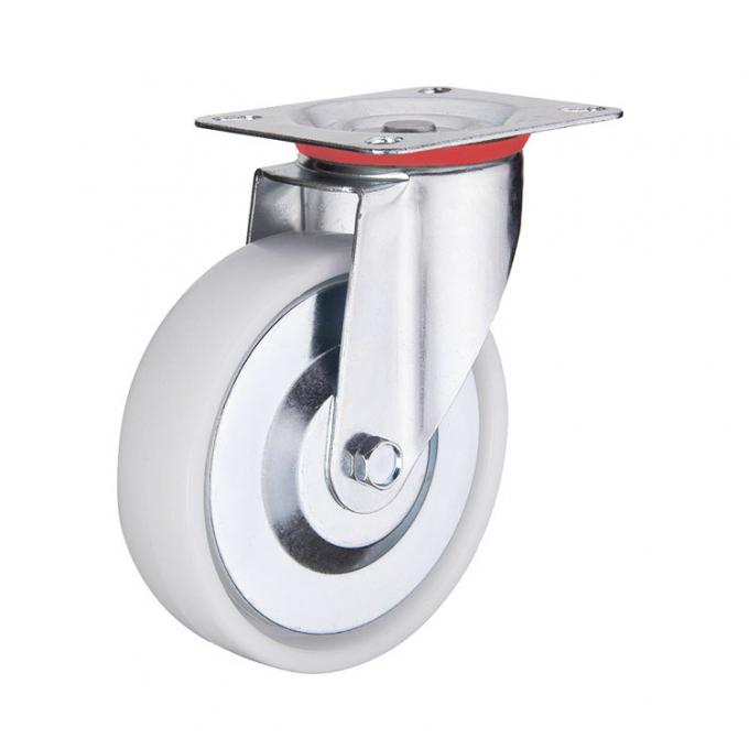 4inch White Plastic Industrial Wheels Double Brake Lockable PP Caster Wheels Supplies China 0