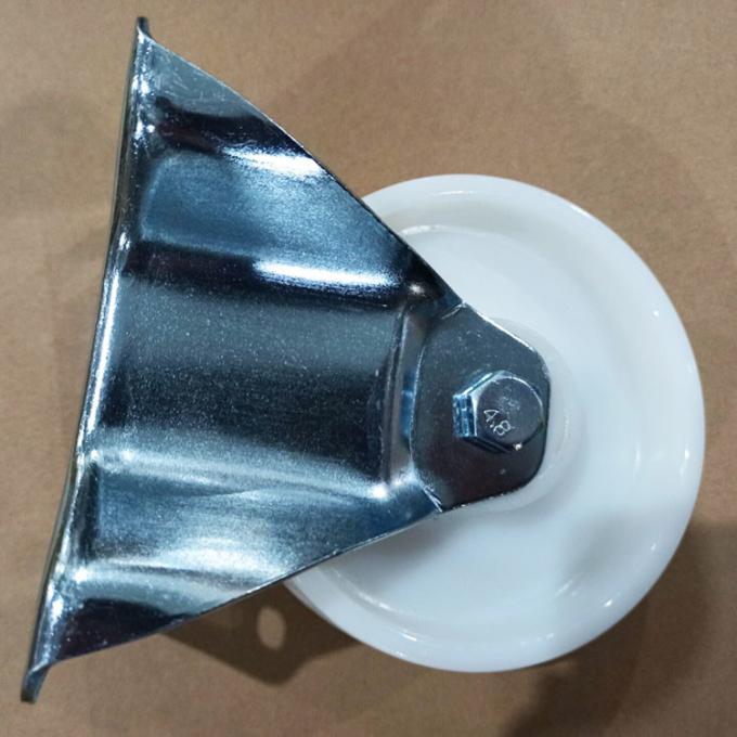 4 Inch Top Plate Rigid Type Nylon Swivel Castors White Directional Solid Wheel Castor Wheels Industrial 0