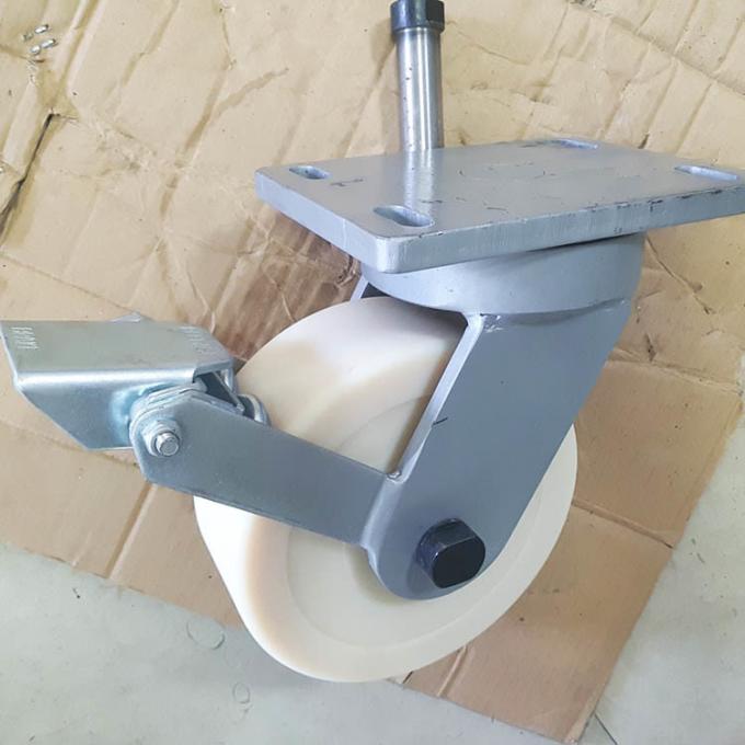 8x3 Inch Super Heavy Duty Nylon Casters With Brake Wide Wheel Lockable Trolley Wheels 0