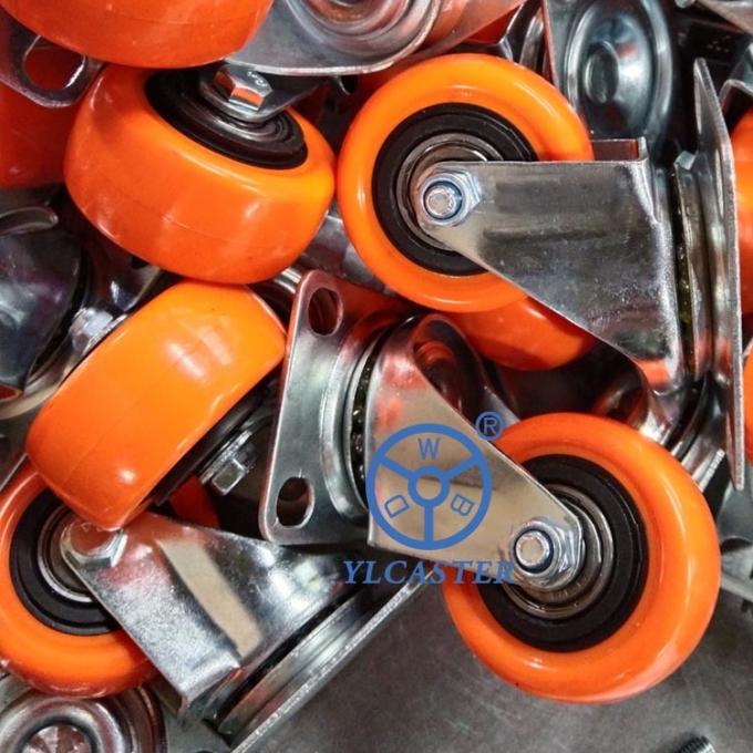2 Inch Orange PVC Swivel Caster Wheels Light Duty Factory Price 0