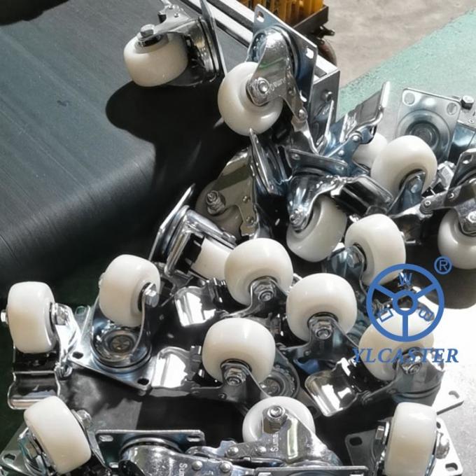 2 Inch High Capacity Swivel Plastic Casters Light Duty White Wheels 0