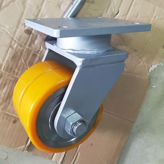 10 Inch Super Heavy Duty Casters Polyurethane Steel Iron PU Twin Wheels Swivel Casters 0