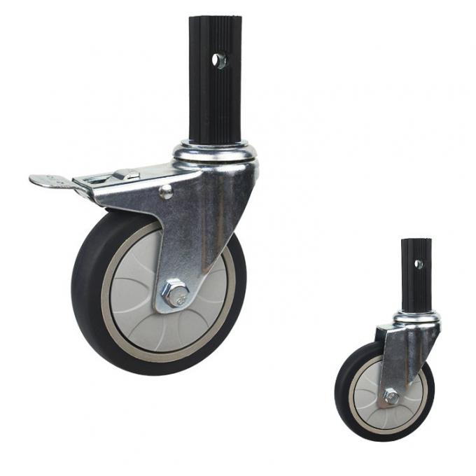 4" Square Stem Silent Food Cart Service Cart Casters Dust Resistant Trolley Wheels Heavy Duty Wholesale 0