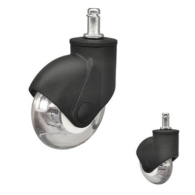 China WBD 75x23mm Clear PU Wheel Decorative Furniture Casters Grip Ring Stem Chair Caster Wheels