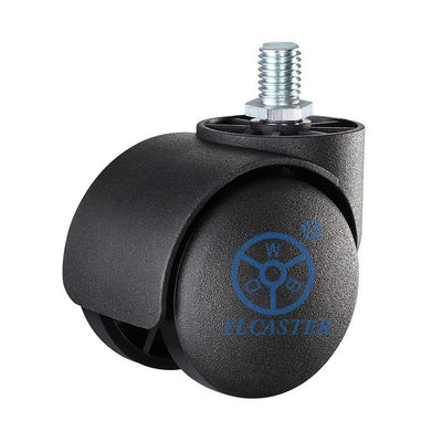 China 50mm Furniture Casters Solid Nylon Chair Wheels With M10x15mm Threaded Stem