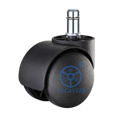 China 2'' Black Furniture Wheels Solid Nylon Chair Casters With Grip Ring Stem