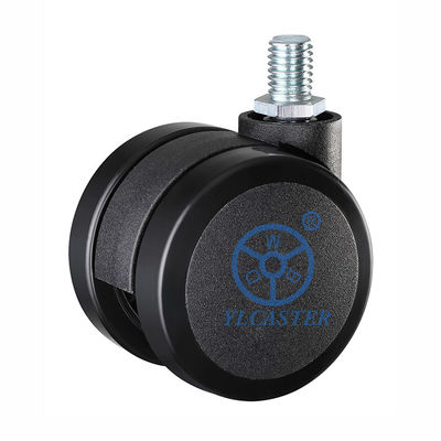 China Black Pu Wheel M10x15mm Treaded Stem Chair Casters Floor Protecting 60mm