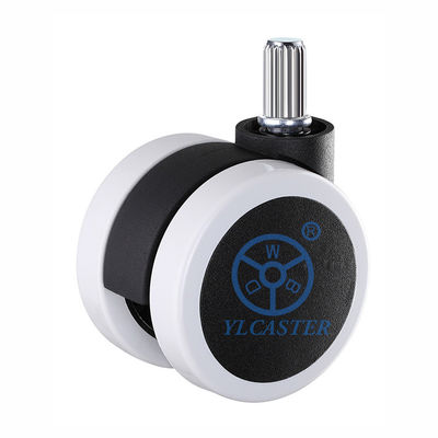60mm Diameter White Pu Wheel Chair Casters With 7/16"X13/16" Insert Stem