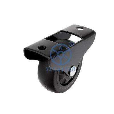 China 50mm Black TPR Furniture Casters Soft Low Profile Wheels For Drawers