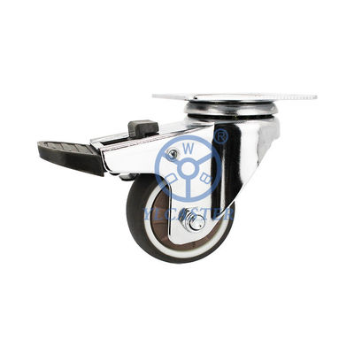 China Total Lock Furniture Casters 2'' Brown Wheel Swivel Plate Soft TPR Mobile Coffee Cart Casters