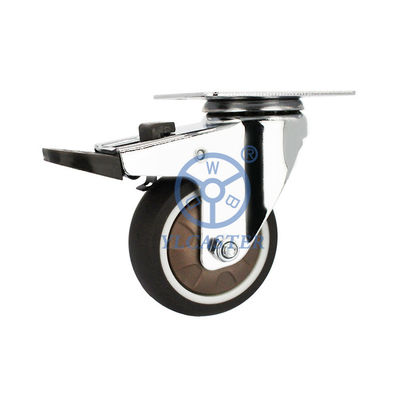 China 63mm Diameter Lockable Wheels Swivel Plate TPR Casters For Claw Machines