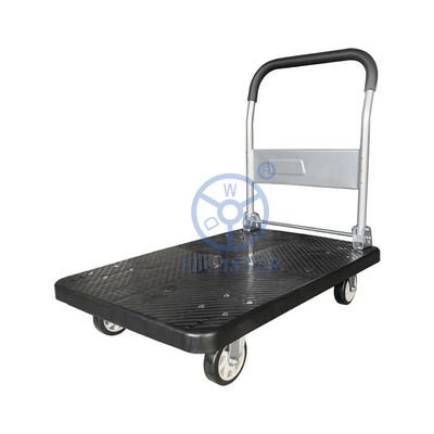 China 880lbs Capacity 90x60cm Black Plastic Foldable Platform Trolley Heavy Duty OEM