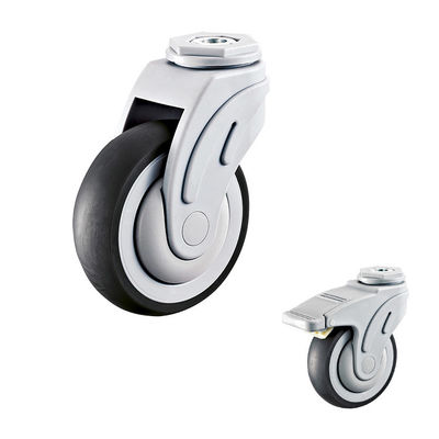 China 126x32mm Arc Wheel Silent Bolt Hole Casters 5 Inch Swivel Hospital Caster Wheels Supplys