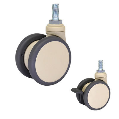 buy 3 Inch TPR 95kg Loading Medical Casters With Threaded Stem online manufacturer