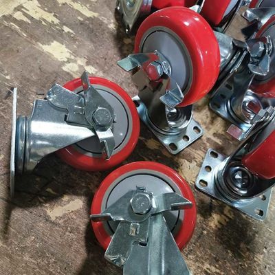 China 154LBS Medium Duty Casters With Covers 4 Inch Soft Silent Wheels Ball Bearing Swivel Plate