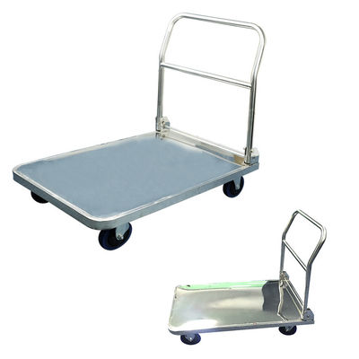 China 304SS Hand Trolley Cart 660lbs 90x60cm Foldable Platform Trolleys Waterproof