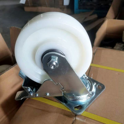 China 150x50mm Solid Wheel Pivoting Locking Nylon Casters Heavy Duty OEM