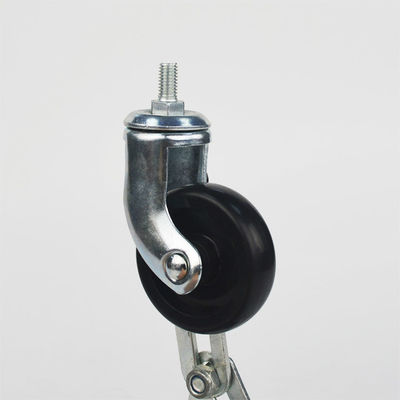 China 60mm Black Plastic Small Trolley Wheels M8 Threaded Stem Swivel Solid Food Cart Casters Manufacturer YLcaster