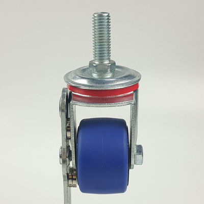 2 Inch Blue Soft Small Wheels M12x30mm Threaded Stem TPR Casters Heavy Duty Wholesale