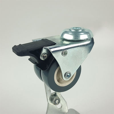 China 360 Degree Rotating Hole Head 3 Inch Double Locking Casters For Freezer PVC Wheels
