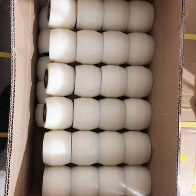 China 80x60mm White Plastic Pallet Truck Back Wheels Solid Bearing Wheels For Hand Forklifts OEM