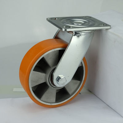 China 6 Inch Heavy Duty Aluminium Core Polyurethane Caster Wheels 400KG Load Capacity Swivel Trolley Wheels Wholesales