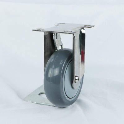 China 500 Lbs Load Capacity Red Pu Threaded Stem Stainless Steel Casters
