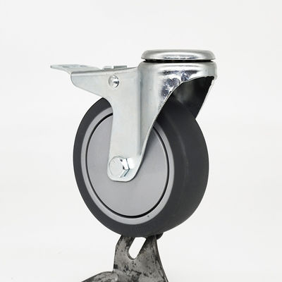 China Light Duty 4 Inch Swivel Rubber Casters 144 Lbs Load Capacity Bolt Hole Soft TPR Caster Wheels