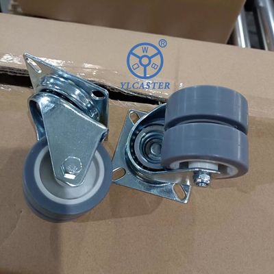 China 3 Inch High Load Double Wheel PVC Casters Swivel Plate