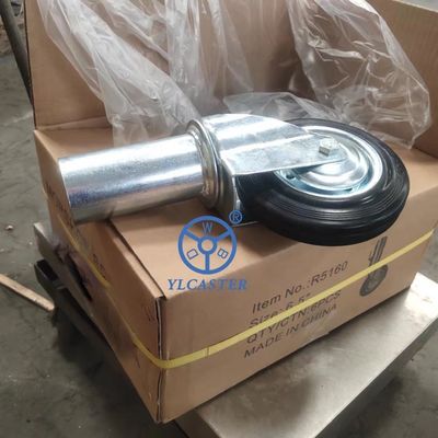 China 160mm Hollow Stem Scaffold Castors Black Rubber Tube Scaffolding Wheels