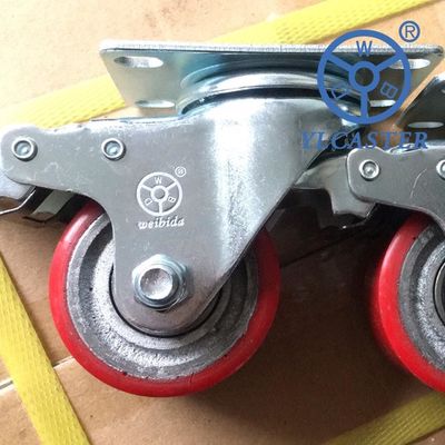 China 3 Inch Swivel Locking Cast Iron Polyurethane Castors Durable Iron PU Wheels