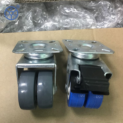 China Zinc Plated Light Duty Casters / Swivel Casters TPR Smooth Wheel 19-24mm Wheel