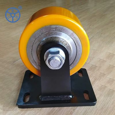 China 144mm Overall Length Heavy Duty Casters With Polyurethane Wheel