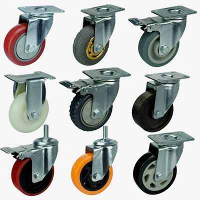 China Zinc Plated Medium Load Casters With 4 Inch Ball Bearing Wheels