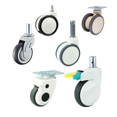 China Medium Duty 300 Lbs Load Capacity Casters 5-3/4 Inch Height Gray Polyurethane Wheels