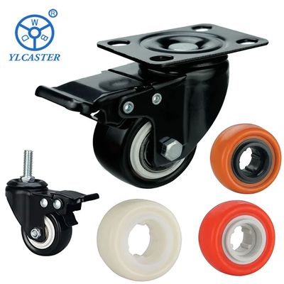 Smooth TPR Light Duty Casters Zinc Plated Up To 144 Lbs Capacity 2-4 Inches Wheel Diameter
