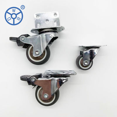 China Directional Wheels Fixed Plate Brown TPR Casters 2.5'' Diameter For Vending Machines