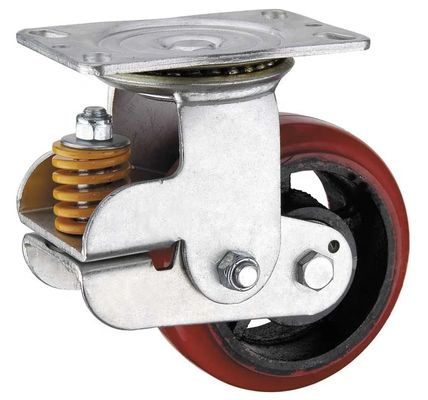 China Total Lock Ball Bearing Polyurethane Casters Swivel With Lock Hollow Core Wheel 194mm Height