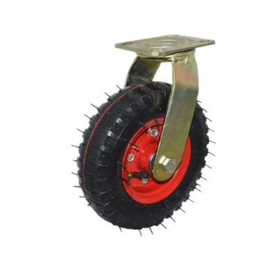China Heavy Duty Steel Rubber Casters With 264lbs Capacity 3 Inches Height Smooth Rolling Wheels