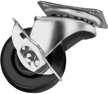 Zinc Plated Indoor Rubber Casters 2 Inches Wheel Diameter 46mm Wheel For Heavy Duty Movement