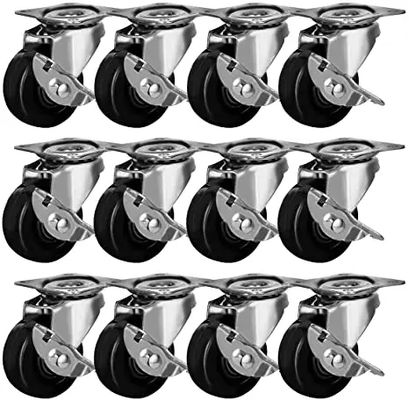 China Non Marking Steel Cover Casters 100 Lbs Load Rubber Wheels for Indoor Applications