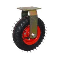 China 4.5kg Steel Covered Rubber Cast Iron Casters For Indoor Furniture Handling