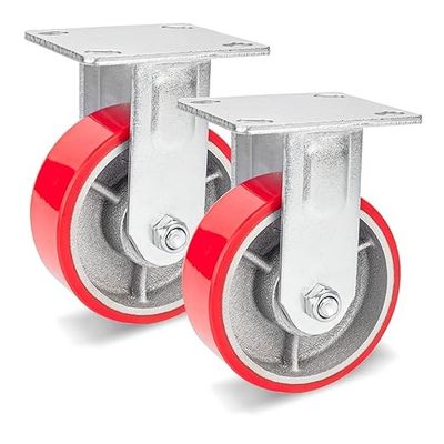 China Heavy Duty 350kg PU Cast Iron Swivel Caster Wheel Without Brake