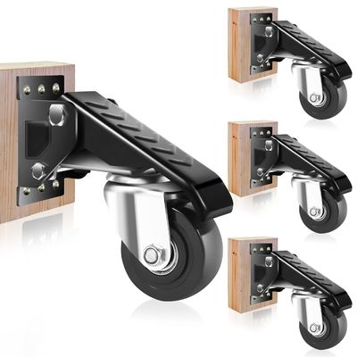 China Set of 4 2.5 Inch Workbench Kit Heavy Duty Retractable Side Mount Durable Caster Wheels