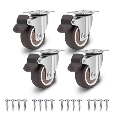 China Amazon Hot Models 4 A Set Fancy Furniture Casters Tpr Castor Wheel Double Top Plate Swivel Caster