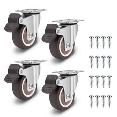 Amazon Hot Models 4 A Set Fancy Furniture Casters Tpr Castor Wheel Double Top Plate Swivel Caster