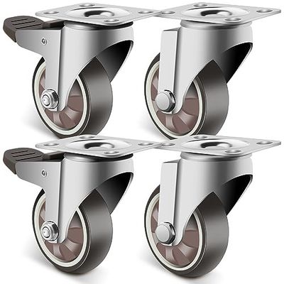 China Manufacturer Direct Supply Guangdong Furniture Casters 4 Piece Set Tpr Castor Wheel Double Top Plate Swivel Caster