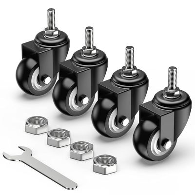China 4 Piece Set Industrial Swivel Caster PVC Double Ball Bearing Threaded Stem Caster With Brake