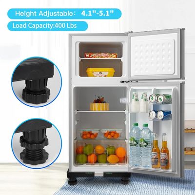 YlCaster Adjustable Universal Black Mobile Base Fridge Stand with 4 Strong Feet