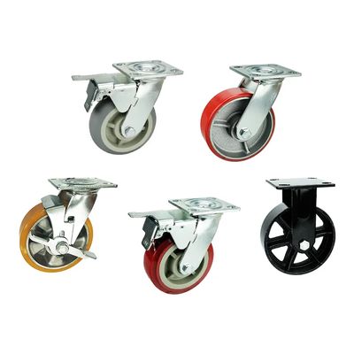3/4/5/6/8 Inch Rubber Trolley Wheels with Smooth Rolling Ball Bearing